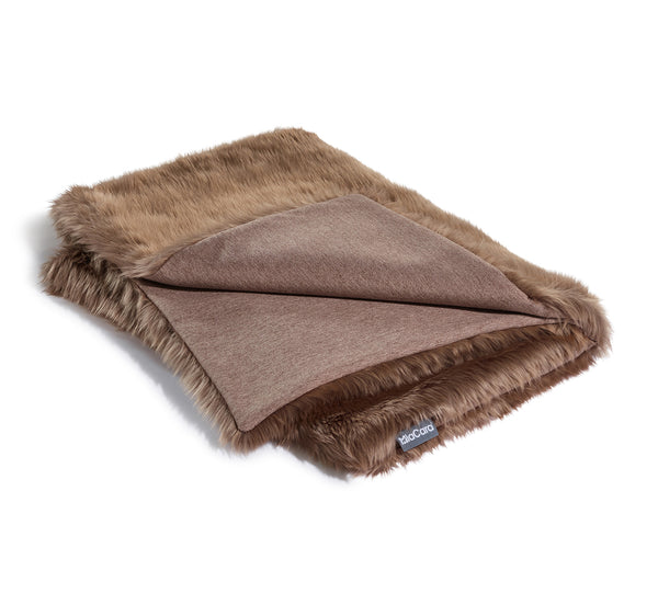 Mottled Brown MiaCara Fluffy Dog Blanket Lana