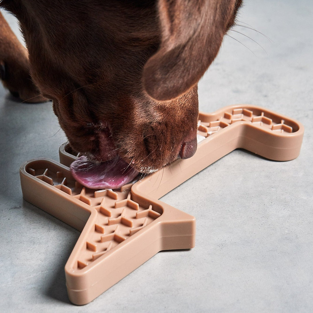MiaCara Volpe Activity Licking Dog Toy Beige Nude