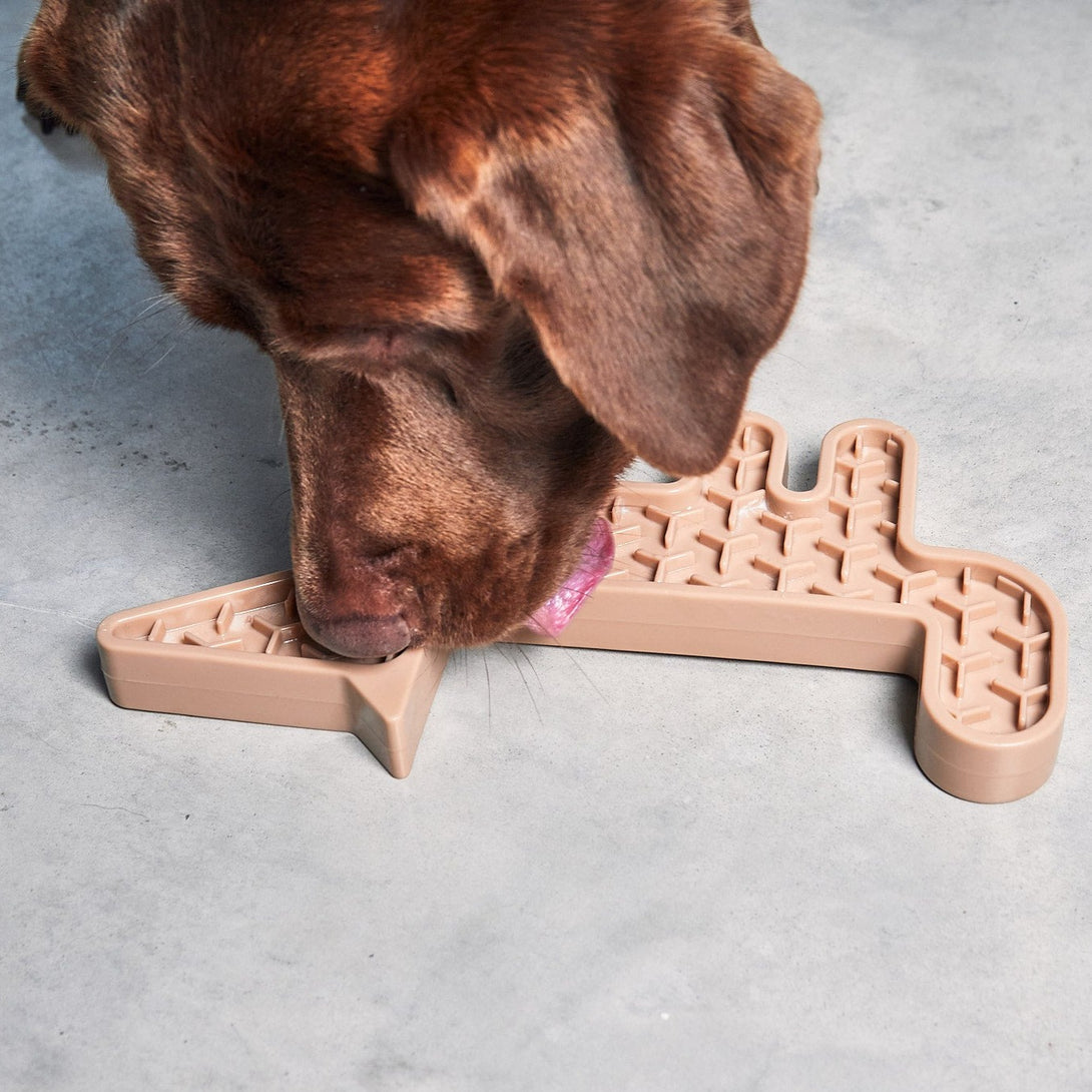 MiaCara Volpe Activity Licking Dog Toy Beige Nude
