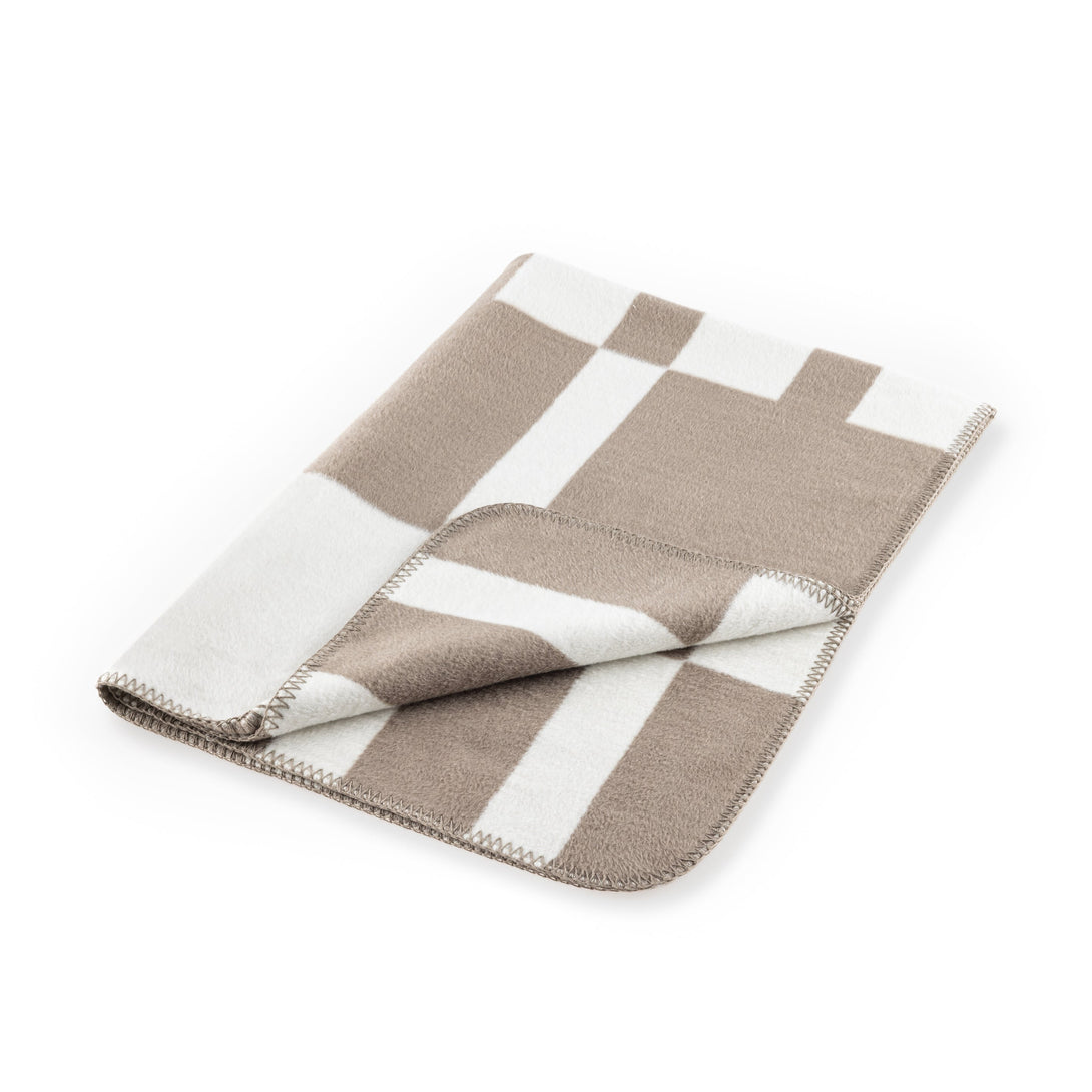 Premium Cotton Dog Blanket Blocco – Soft & Stylish Taupe