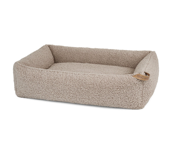 MiaCara Box Bed Senso - Bouclé Soft Fabric Greige Beige